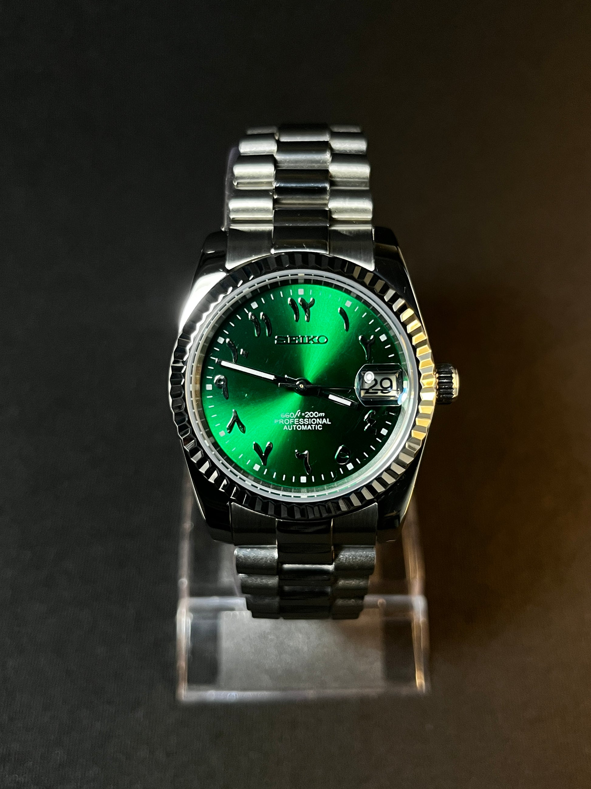 Emerald Green - Arabic Seiko dial - SeyaWatches